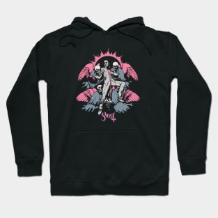 Ghost Retro Style Pink Hoodie